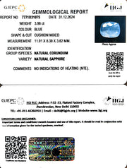 3.68/CT Natural Blue Sapphire with Govt Lab Certificate-6771